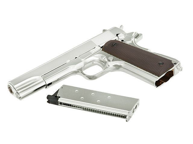 Страйкбольный пистолет 1911 с системой Gas Blowback (GBB) &mdash; Silver [Golden Eagle] 3305SV фото