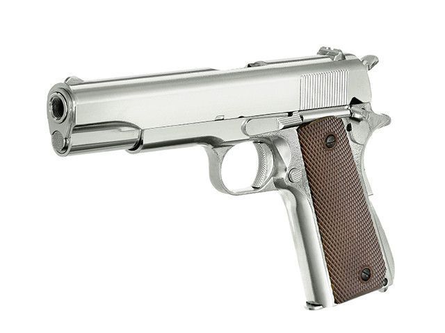 Страйкбольный пистолет 1911 с системой Gas Blowback (GBB) &mdash; Silver [Golden Eagle] 3305SV фото