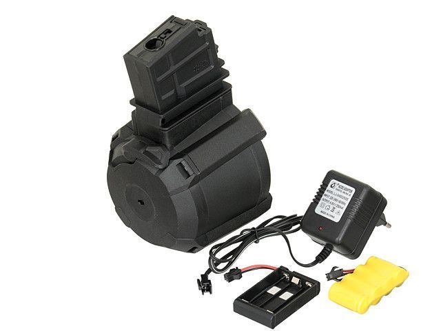 Elektryczny magazynek bębnowy na 1200 kulek do G36 - Black [BattleAxe] (для страйкболу) FBP1836 фото