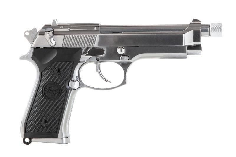 Страйкбольный пістолет SR92 з глушником - silver [SRC] (для страйкболу) SRC-02-021692 фото
