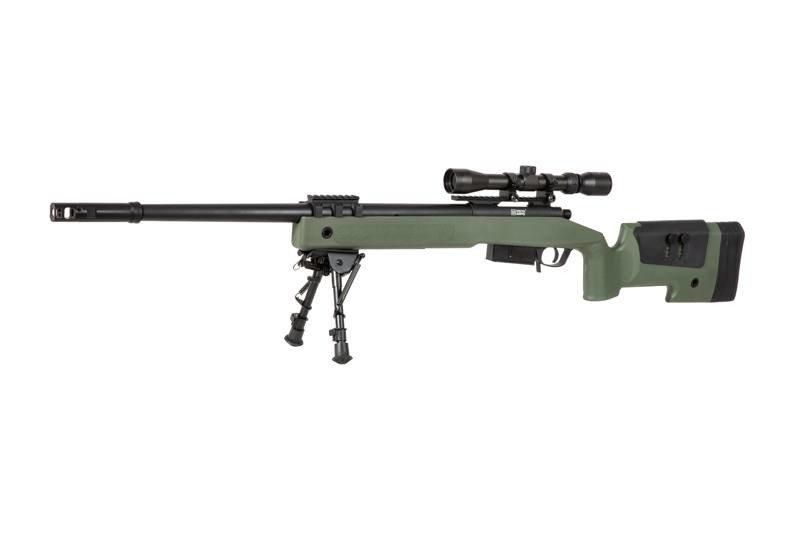 Страйкбольный аналог karabinu wyborowego SA-S03 CORE&trade; z lunetą i dw&oacute;jnogiem - oliwkowa [Specna Arms] (для страйкболу) SPE-03-026061 фото