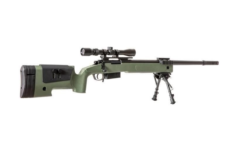 Страйкбольный аналог karabinu wyborowego SA-S03 CORE&trade; z lunetą i dw&oacute;jnogiem - oliwkowa [Specna Arms] (для страйкболу) SPE-03-026061 фото