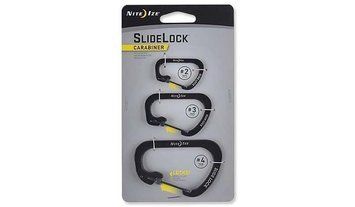 Nite Ize - SlideLock Carabiner Set #2, #3, #4 - Black - CSLC-01-R6 (для страйкболу) 14735 фото