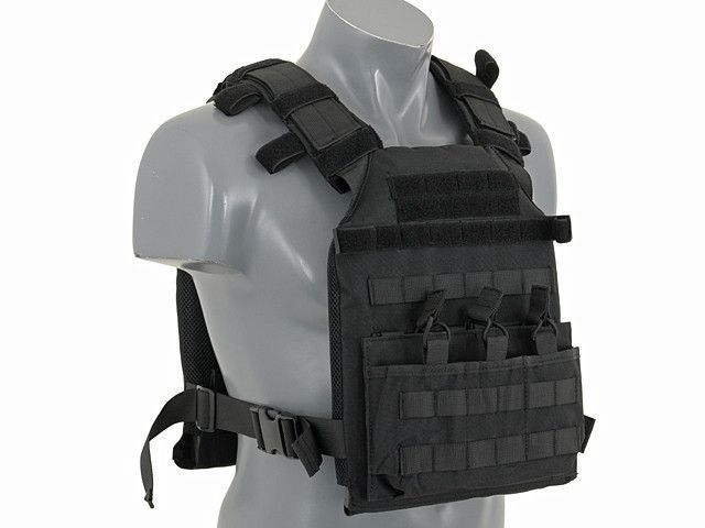 Штурмовий Plate Carrier з аналогом балістичних пластин - Black [8FIELDS] (для страйкболу) M51611027-1-BK фото