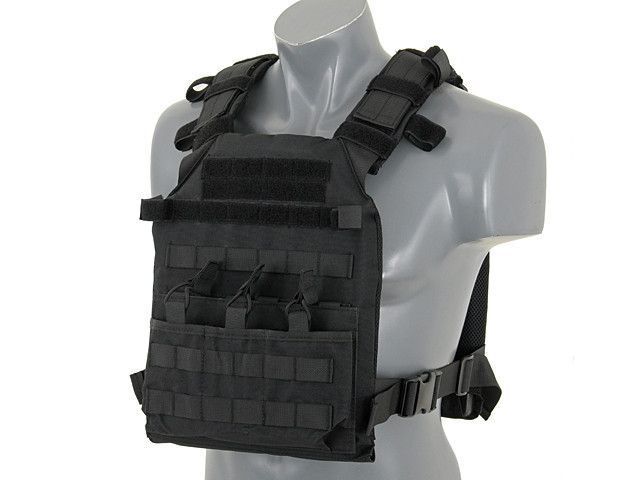 Штурмовий Plate Carrier з аналогом балістичних пластин - Black [8FIELDS] (для страйкболу) M51611027-1-BK фото