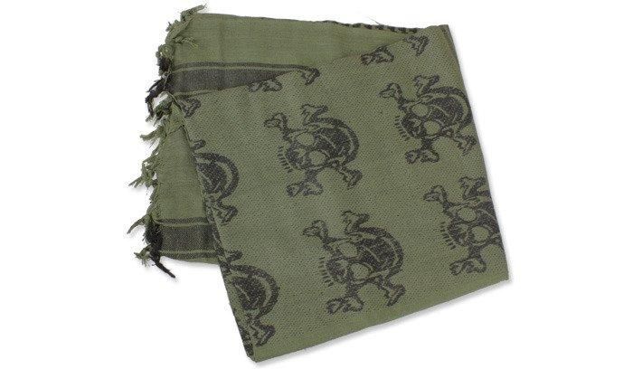101 Inc. - Skull and Bones Shemagh - OD Green 14398 фото