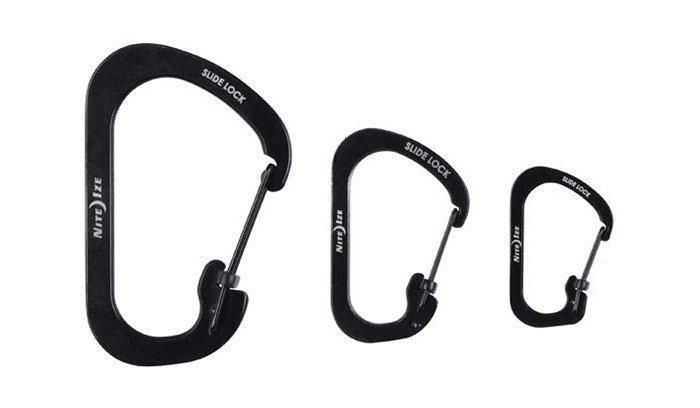 Nite Ize - SlideLock Carabiner Set #2, #3, #4 - Black - CSLC-01-R6 (для страйкбола) 14735 фото