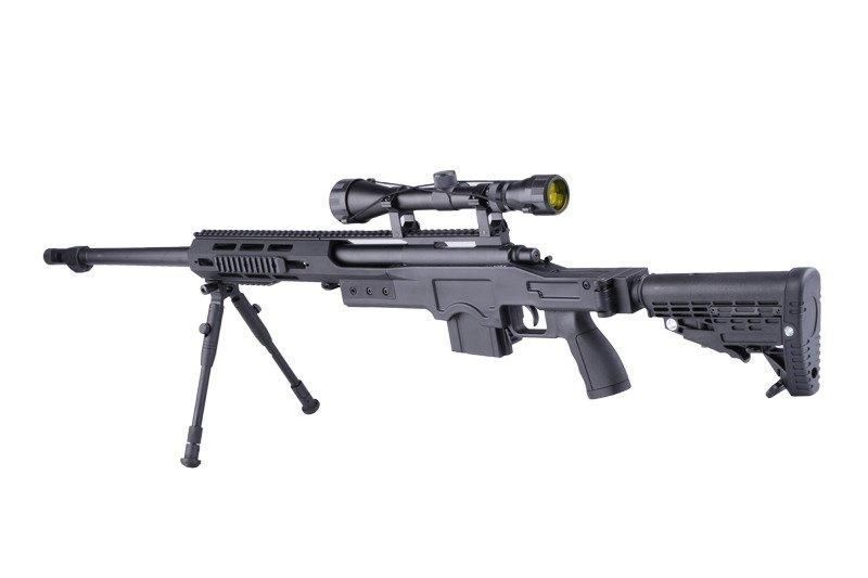 Гвинтівка снайперська MB4412D &mdash; з оптикою та сошками &mdash; Black [WELL] (для страйкболу) WEL-03-009598 фото