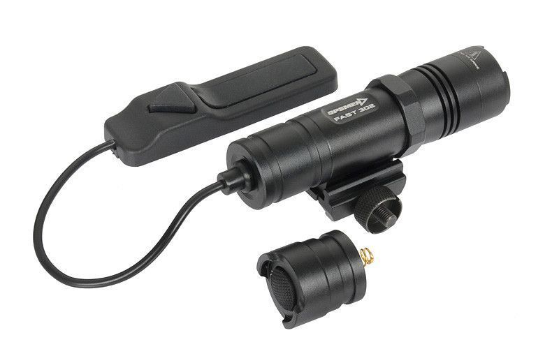 Latarka taktyczna FAST 302R na szynę Picatinny - Black [OPSMEN] (для страйкболу) FAST302R-BK фото