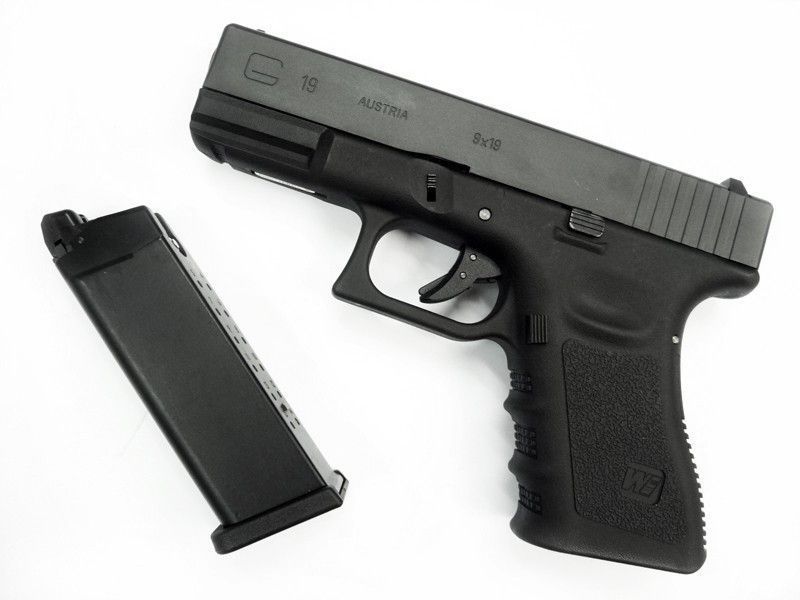 ПИСТОЛЕТ GLOCK 19 GEN.3 METAL GBB GREEN GAS - Black [WE] (для страйкбола) 012104 фото