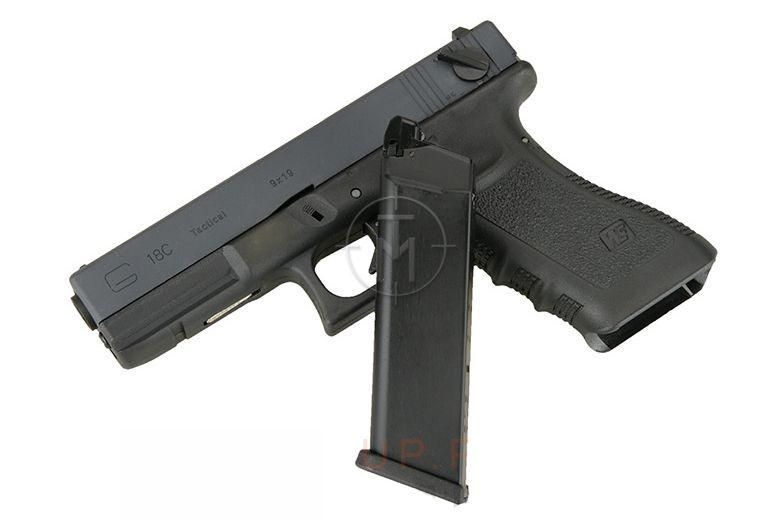 Пістолет Glock 18c - Gen3 GBB - BLACK [WE] (для страйкболу) SS10003 фото