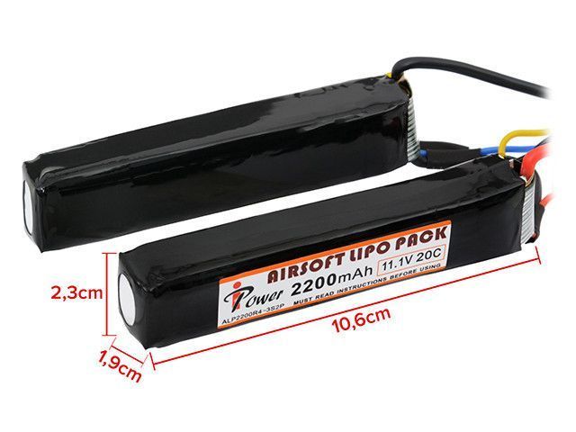 Аккумулятор Li-Po 2200mAh 11,1V 20C - Deans [IPower] (для страйкбола) IP-LIPO-011-TC фото