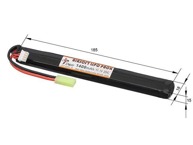 Аккrумулятор LI-PO 1400MAH 11.1V 20C - STICK [IPower] (для страйкболу) IP-LIPO-1400-11.1-STICK фото