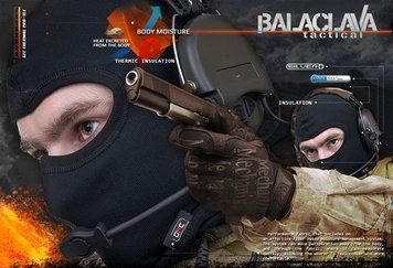 Балаклава termoaktywna COOLMAX - CZARNA [GFC Tactical] (для страйкболу) GFT-23-002148 фото