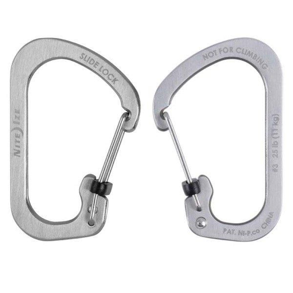 Nite Ize - SlideLock&reg; Carabiner Stainless Steel #3 - Stainless - CSL3-11-R6 (для страйкбола) 19125 фото
