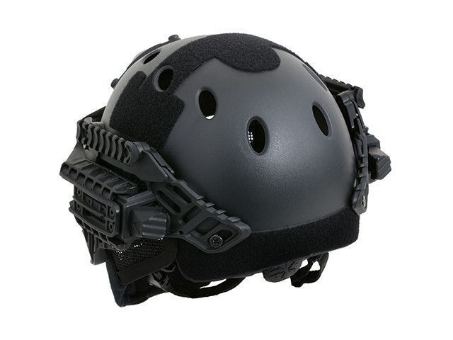 Тактичний шолом Fast Z Metalową Maską W Systemie G4 - Black [Emerson] (для страйкболу) BD9197 фото