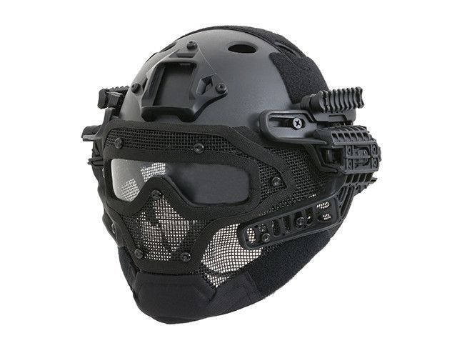 Тактичний шолом Fast Z Metalową Maską W Systemie G4 - Black [Emerson] (для страйкболу) BD9197 фото