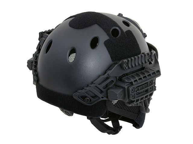 Тактичний шолом Fast Z Metalową Maską W Systemie G4 - Black [Emerson] (для страйкболу) BD9197 фото