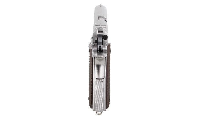 WE - 1911 Matte Chrome Pistol airsoft - Full Metal - Checker Grip (для страйкболу) 6338 фото