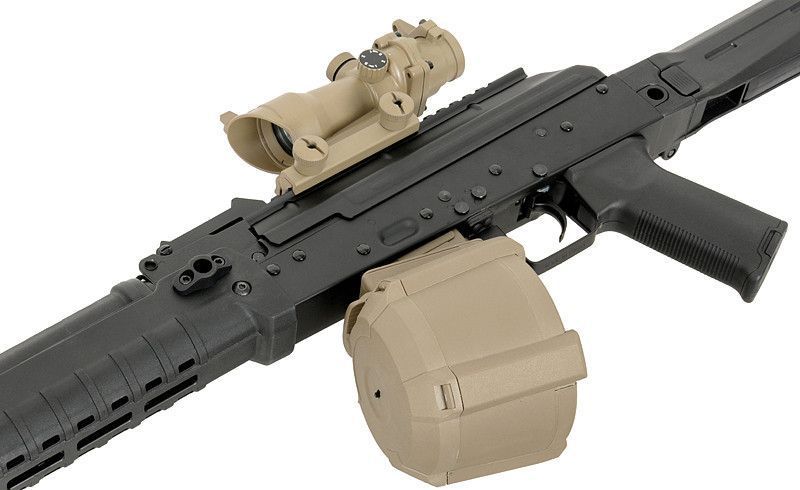 Електробункерний магазин на 1200 кульок для AK - Black [BattleAxe] (для страйкболу) FBP2281BK фото