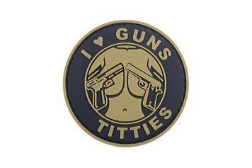 Нашивка 3D - I Love Guns Titties - tan [GFC Tactical] GFT-30-010422 фото