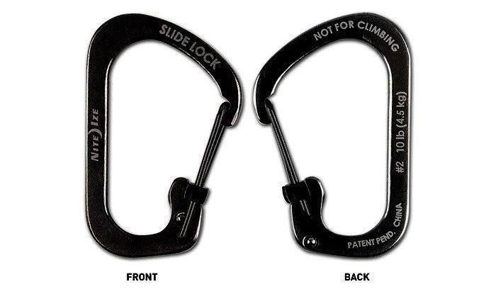 Nite Ize - SlideLock Carabiner #2 - Black - CSL2-01-R6 (для страйкболу) 12883 фото