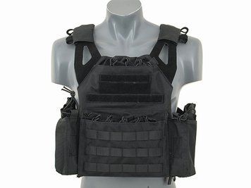 Jump Plate Carrier з аналогом балістичних пластин, підсумкими - BLACK [8FIELDS] (для страйкболу) M51611021-1-BK фото
