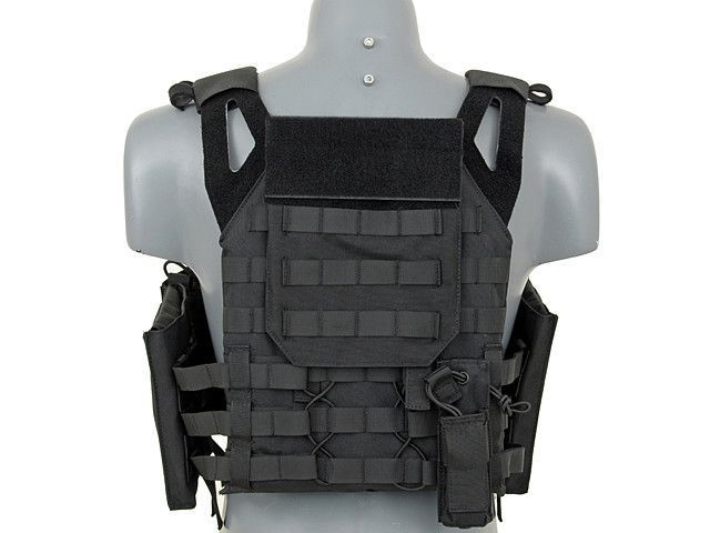 Jump Plate Carrier с аналогам баллистических пластин, подсумками - BLACK [8FIELDS] (для страйкбола) M51611021-1-BK фото