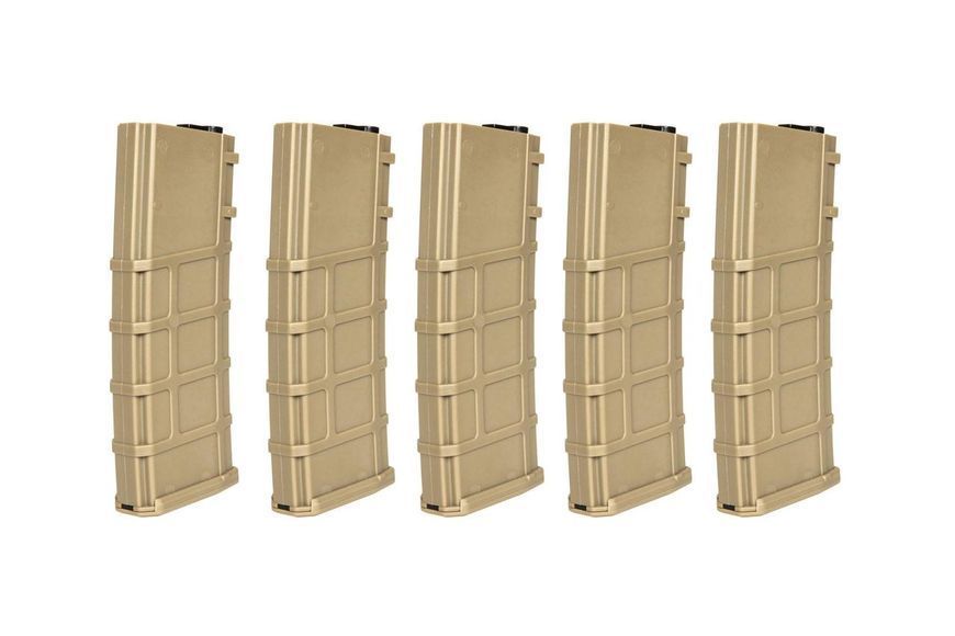 Zestaw 5 magazynk&oacute;w Mid-cap 200 Kulek do моделей M4/M16 - Tan [LONEX] (для страйкболу) LON-05-032505 фото