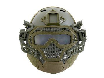 Тактичний шолом Fast Z Metalową Maską W Systemie G4 - Olive [Emerson] (для страйкболу) BD9197A фото