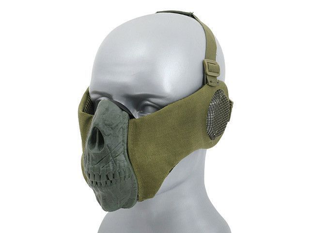 Maska SKULL FACE z ochroną uszu - Olive [CS]&nbsp;(для страйкбола) FBP2378OD фото