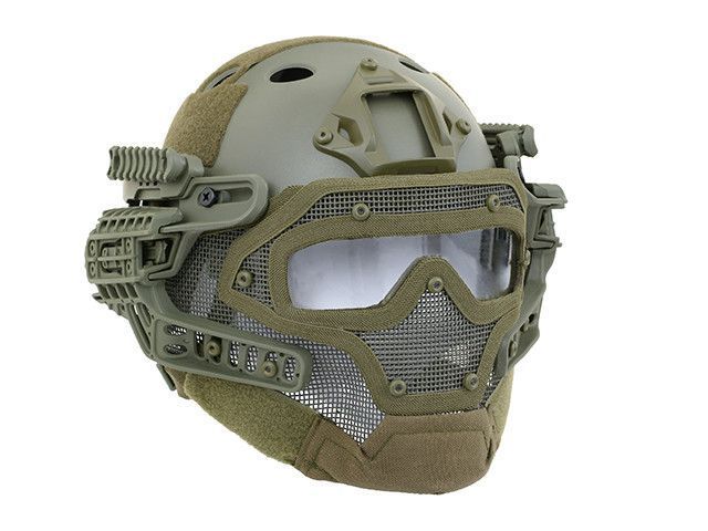 Тактический шлем Fast Z Metalową Maską W Systemie G4 - Olive [Emerson] (для страйкбола) BD9197A фото