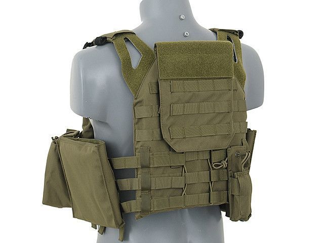 Jump Plate Carrier с аналогом баллистических пластин, подсумками - OLIVE [8FIELDS] (для страйкболу) M51611021-1-OD фото