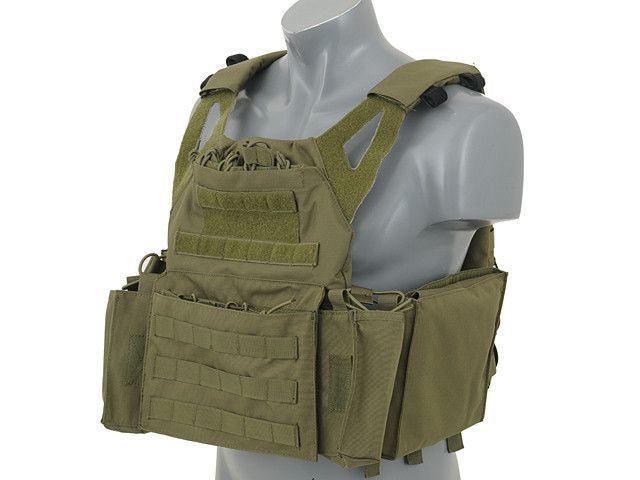 Jump Plate Carrier с аналогом баллистических пластин, подсумками - OLIVE [8FIELDS] (для страйкболу) M51611021-1-OD фото
