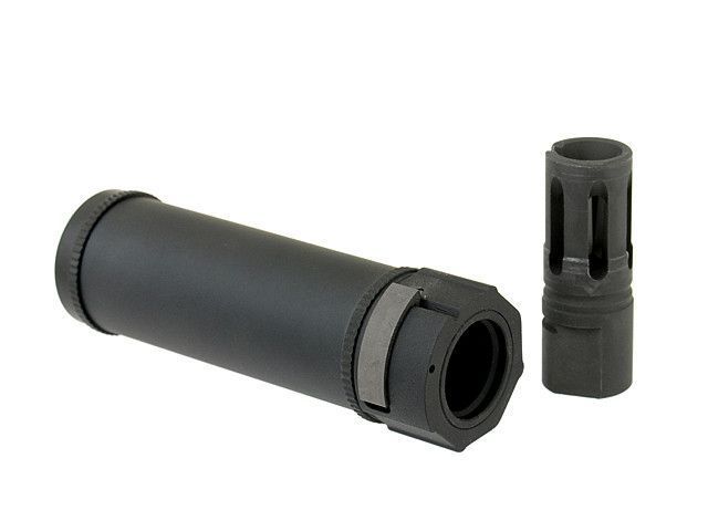 Глушник QD 126mm з полум'ягасником - Black (для страйкболу) BD0492 фото