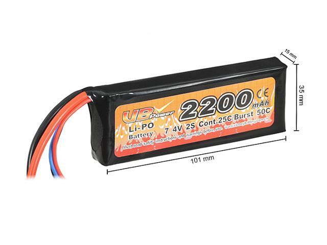 Акумулятор Li-Po 2200 mAh 7,4V 25/40C T-CONNECTOR [Victory Battery] (для страйкболу) VL252274TC фото