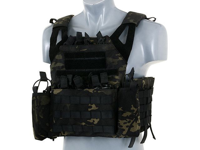 Jump Plate Carrier с аналогам баллистических пластин, подсумками - MULTICAM BLACK [8FIELDS] M51611021-1-MB фото