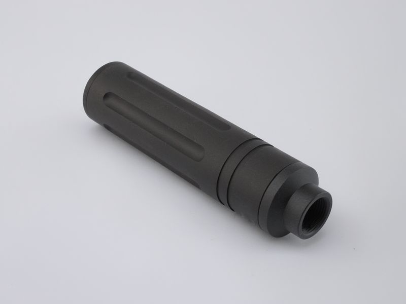 Глушник 110x27mm Short Type D (14 мм CCW) &mdash; Black [Slong Airsoft] (для страйкболу) SL00323 фото