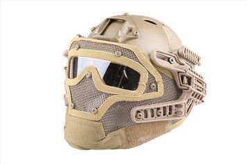 Аналог каски FAST PJ G4 System з захистом особи - Coyote [Emerson] (для страйкболу) EME-21-016948 фото