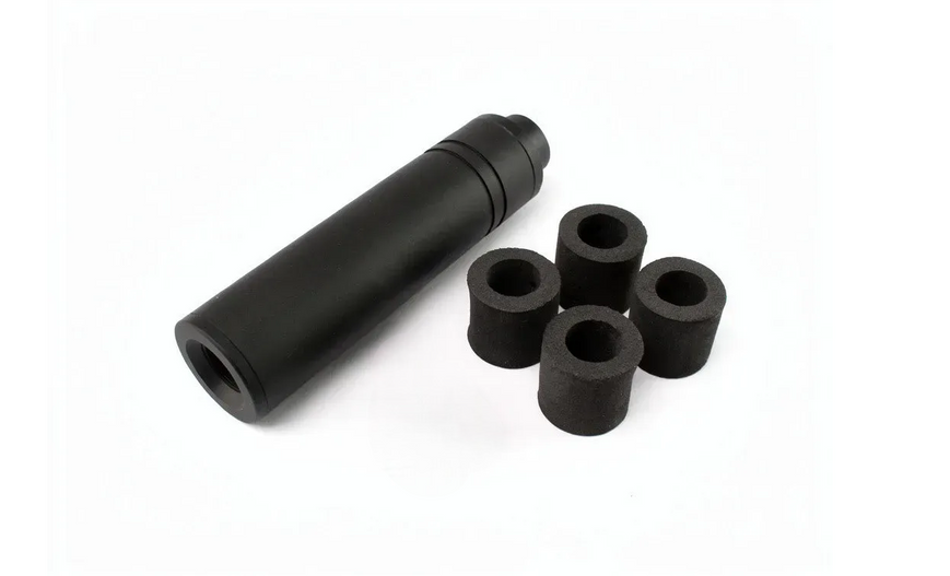 Глушитель 110x27mm Short Standard (14 мм CCW) &mdash; Black [Slong Airsoft](для страйкбола) SL00321 фото