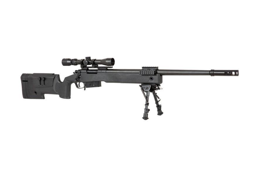 Страйкбольный аналог karabinu wyborowego SA-S03 CORE&trade; High Velocity z lunetą i dw&oacute;jnogiem - czarna [Specna Arms] (для SPE-03-031099 фото