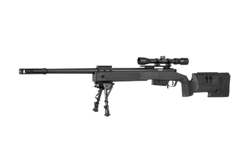 Страйкбольный аналог karabinu wyborowego SA-S03 CORE&trade; High Velocity z lunetą i dw&oacute;jnogiem - czarna [Specna Arms] (для SPE-03-031099 фото