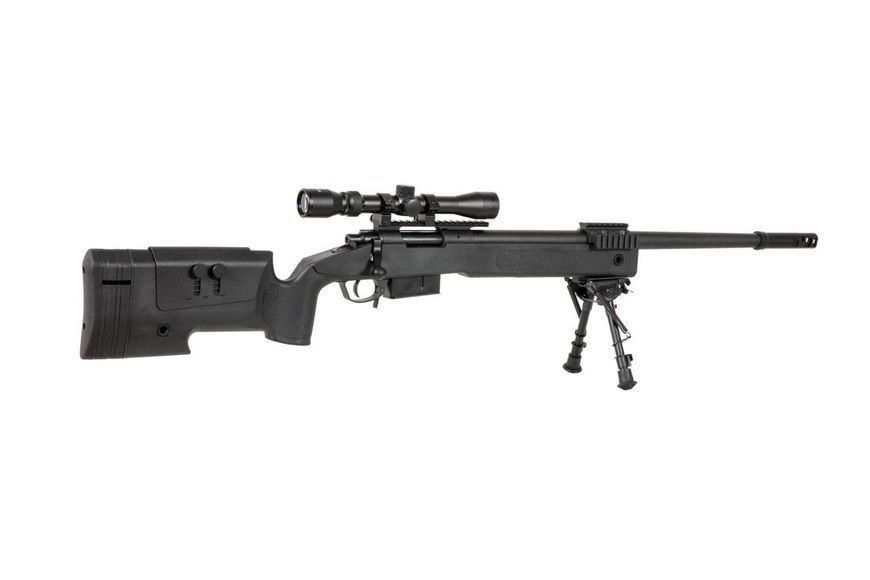 Страйкбольный аналог karabinu wyborowego SA-S03 CORE&trade; High Velocity z lunetą i dw&oacute;jnogiem - czarna [Specna Arms] (для SPE-03-031099 фото