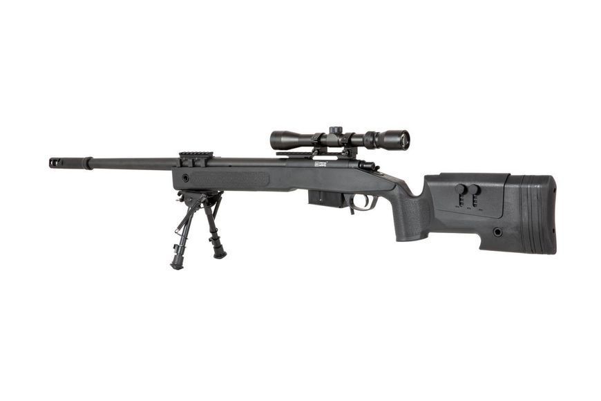 Страйкбольный аналог karabinu wyborowego SA-S03 CORE&trade; High Velocity z lunetą i dw&oacute;jnogiem - czarna [Specna Arms] (для SPE-03-031099 фото