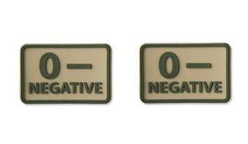 Helikon - PVC Patch - Blood Type - 0- NEG - Khaki - 2 pcs (для страйкбола) 14212 фото