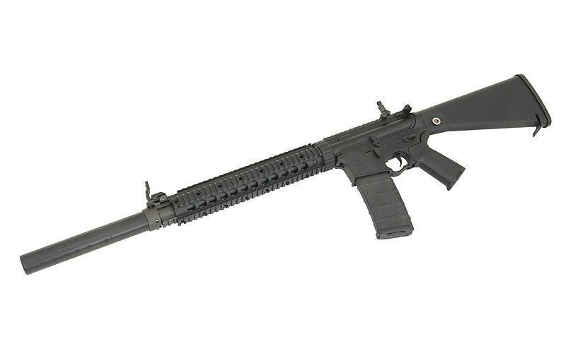 Сплошной приклад с регулировкой длины SR-25/AR-15/M4 &ndash; BLACK [CYMA] (для страйкбола) FBP1793 фото