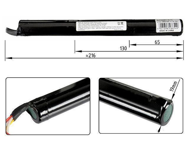 Аккумулятор Li-ion 2600mAh 11.1V 15C T-connect [IPower] (для страйкбола) IP-2600-11.1V-STICK-TC фото