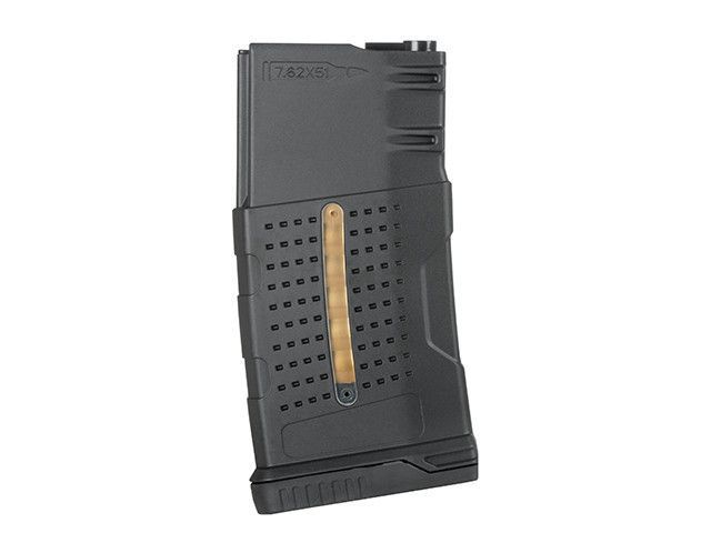 Полімерний магазин Mid-Cap на 220 кульок для AR-10/SR25 - Black [BattleAxe] (для страйкболу) FBP2375 фото