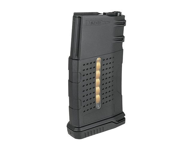 Полімерний магазин Mid-Cap на 220 кульок для AR-10/SR25 - Black [BattleAxe] (для страйкболу) FBP2375 фото