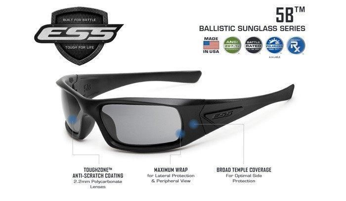 ESS - 5B - Black Frame Smoke Gray Lenses - EE9006-01 (для страйкболу) 9912 фото